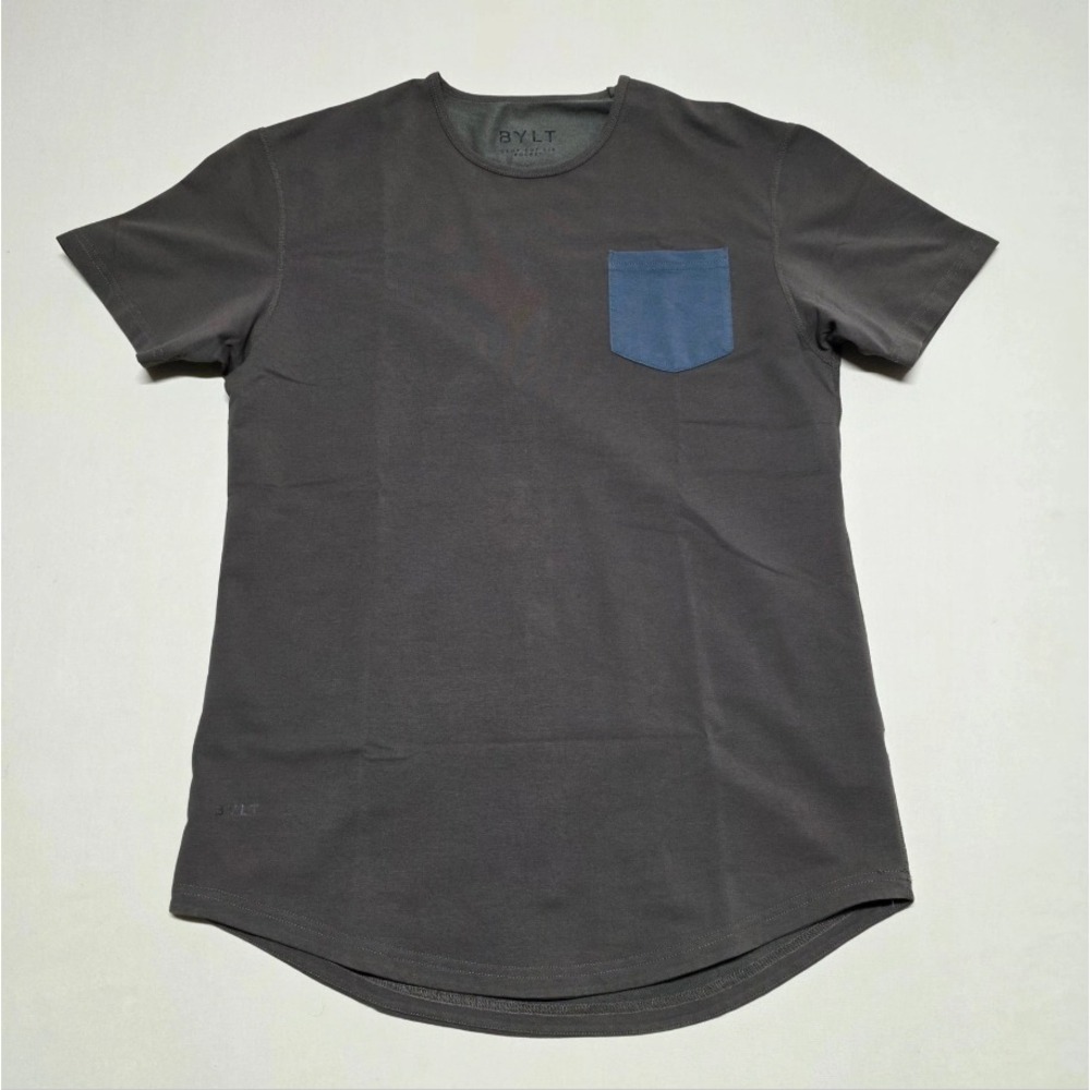 BYLT Basics Drop Cut Lux T-Shirt Men Medium Olive Pullover Reg Fit Short Sleeve